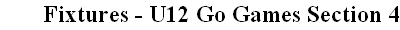 Fixtures - U12 Go Games Section 4