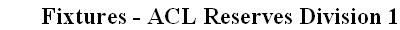 Fixtures - ACL Reserves Division 1