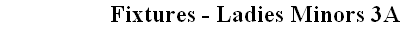 Fixtures - Ladies Minors 3A